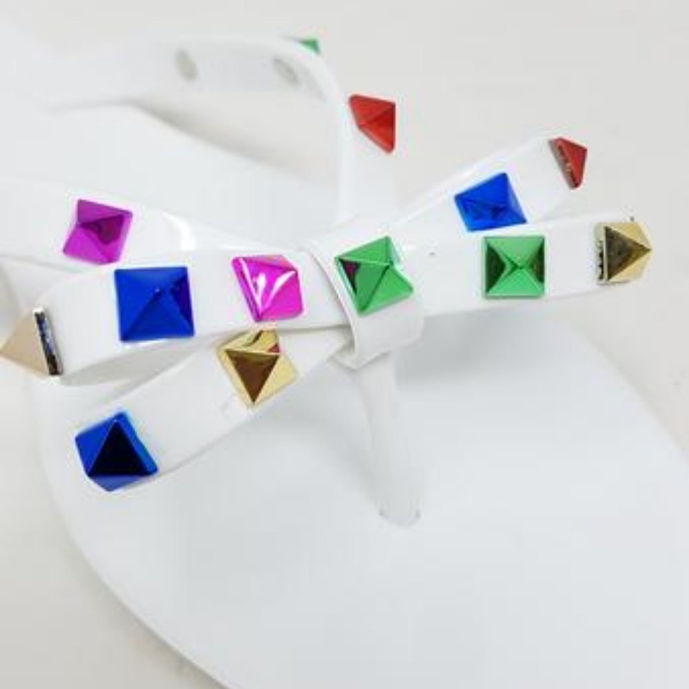 NEW Ann More Diamond Bow White Jelly Sandals - Picture 8 of 8